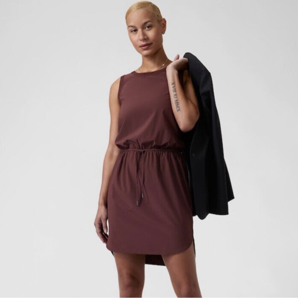 Athleta Brown Sleeveless Midi Dress